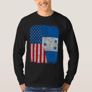 Honduran American Flag Half USA Honduras Root Prou T-Shirt