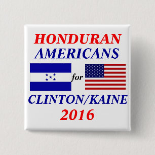 Honduran americans for Clinton/Kaine 15 Cm Square Badge