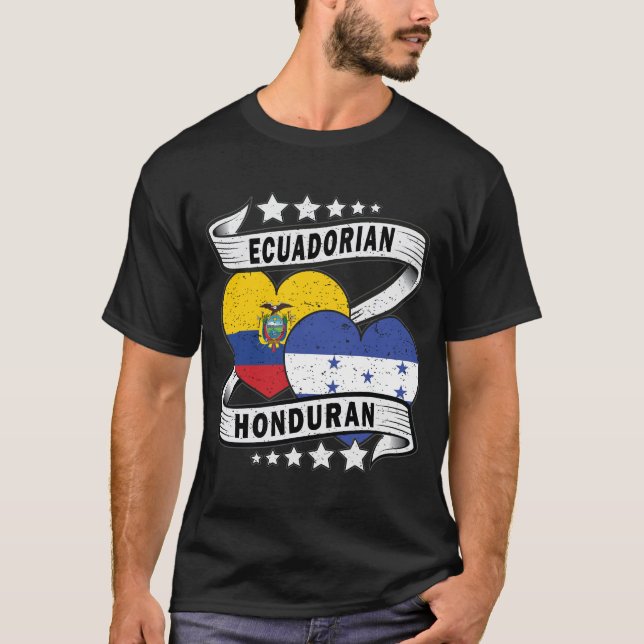 Honduran And Ecuadorian Flag T-Shirt (Front)