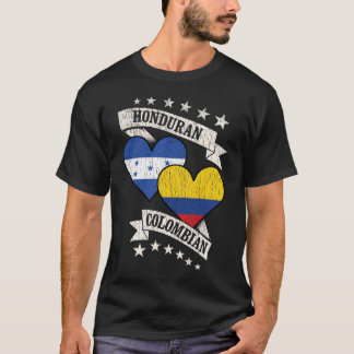 Honduran Colombian Heart Flags T-Shirt