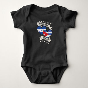 Honduran Cuban Heart Flags Honduras Cuba Baby Bodysuit