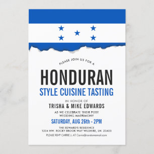 Honduran Cuisine   Party Flag White Invite