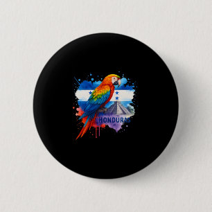 Honduran Flag Scarlet Macaw Copan Honduras Vacatio 6 Cm Round Badge