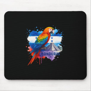 Honduran Flag Scarlet Macaw Copan Honduras Vacatio Mouse Pad