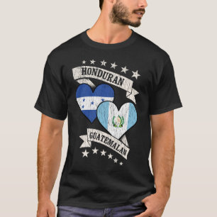 Honduran Guatemalan Heart Flags T-Shirt