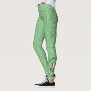 Honduran Irish American Flags Shamrock Your Name Leggings