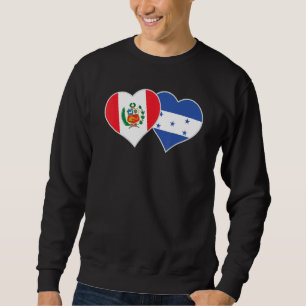Honduran Peruvian Flag Love Honduras Peru Heart Sweatshirt