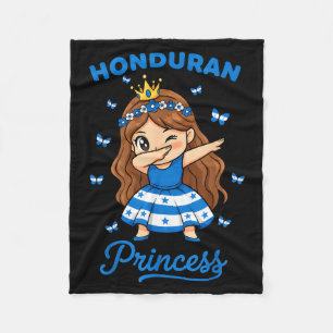 Honduran princess dabbing cute girl honduras flag fleece blanket