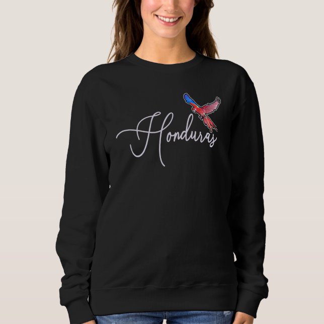 Honduran Scarlet Macaw Men Women Honduras Sweatshirt (Front)