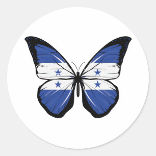 Honduras Butterfly Flag Classic Round Sticker