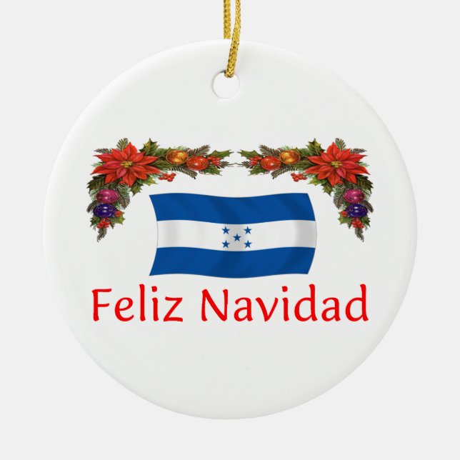 Honduras Christmas Ceramic Ornament (Front)