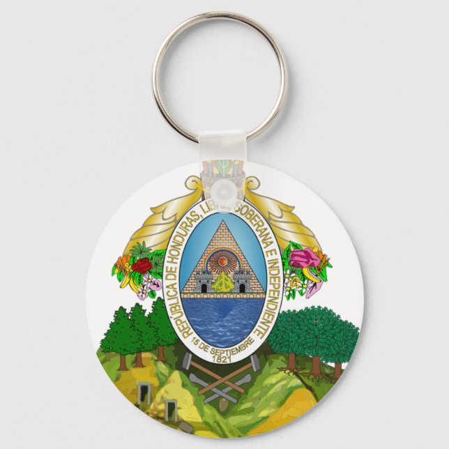 Honduras Coat of Arms Key Ring (Front)