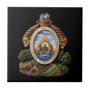 Honduras country coat arms symbol emblem flag ceramic tile
