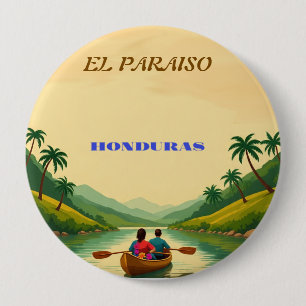 Honduras EL PARAISO Retro poster 10 Cm Round Badge