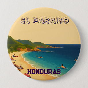 Honduras EL PARAISO Retro poster 10 Cm Round Badge