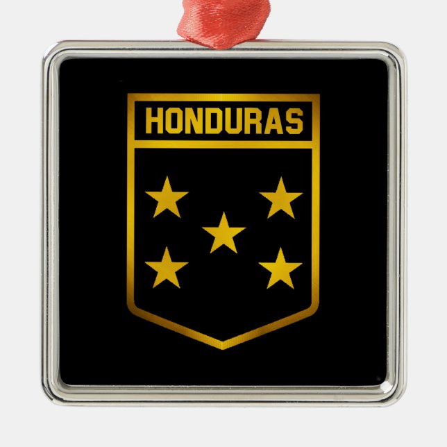 Honduras Emblem Metal Tree Decoration (Front)