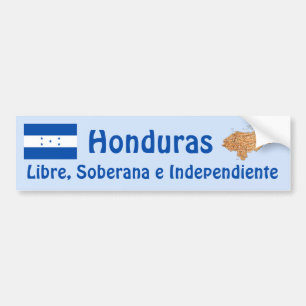 Honduras Flag and Map Bumper Sticker