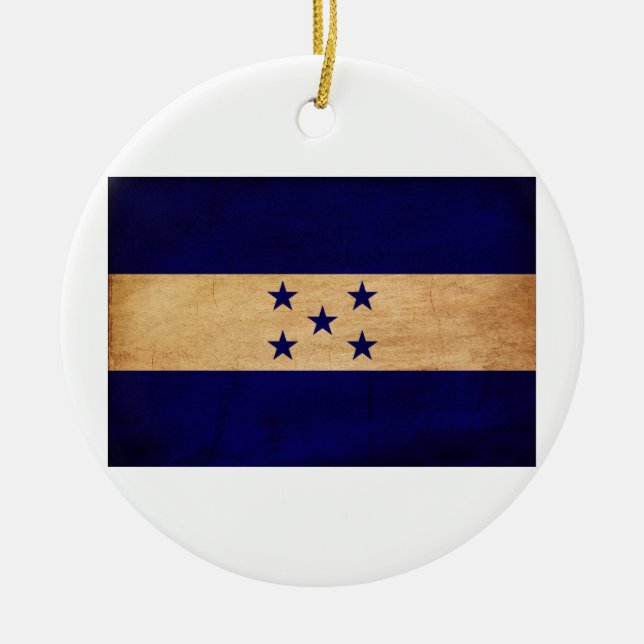 Honduras Flag Ceramic Ornament (Front)