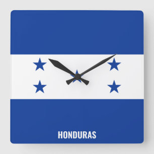 Honduras Flag Dazzling Patriotic Square Wall Clock
