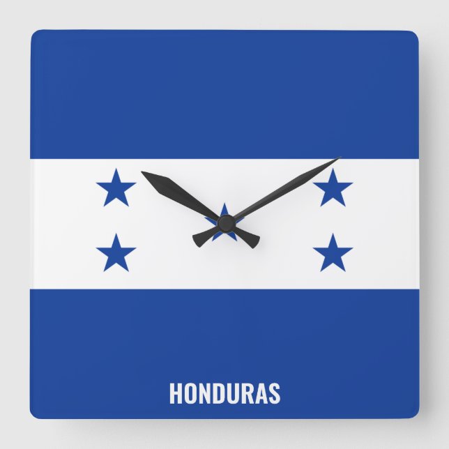 Honduras Flag Dazzling Patriotic Square Wall Clock (Front)