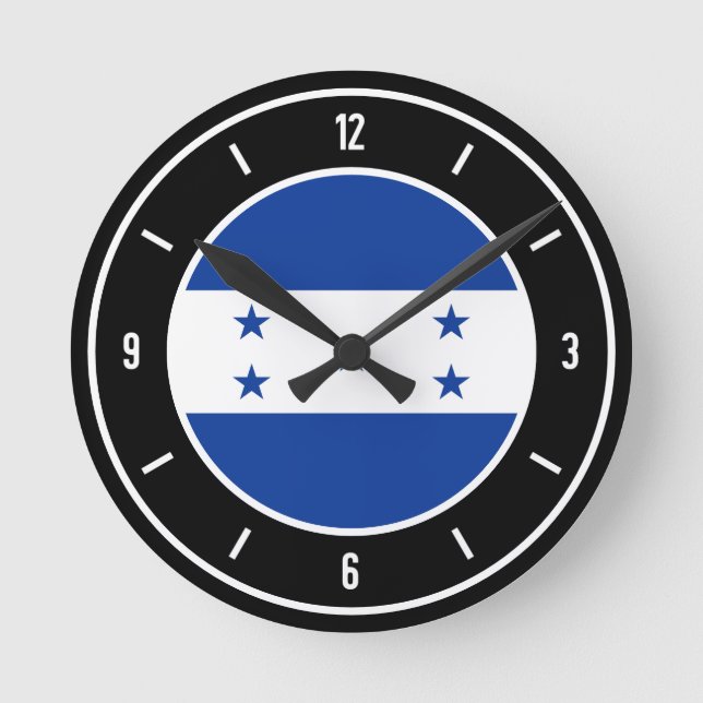 Honduras Flag Elegant Round Clock (Front)