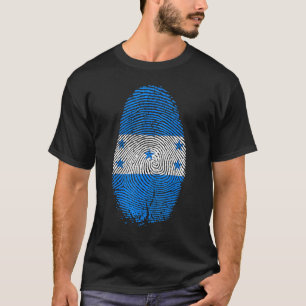 Honduras Flag Fingerprint It Is In My Dna For Hond T-Shirt