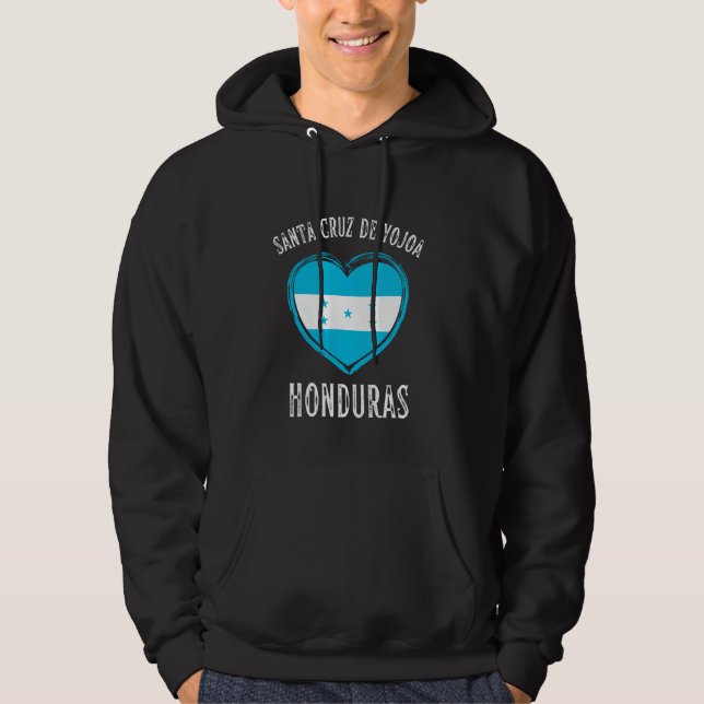 Honduras Flag Heart Santa Cruz De Yojoa City Hoodie (Front)