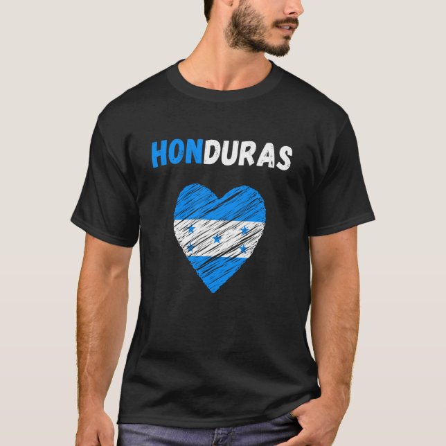Honduras Flag Holiday Honduras Heart Honduran Flag T-Shirt (Front)