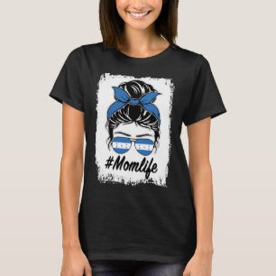 Honduras Flag Honduran Mum Messy Bun Mum Life T-Shirt