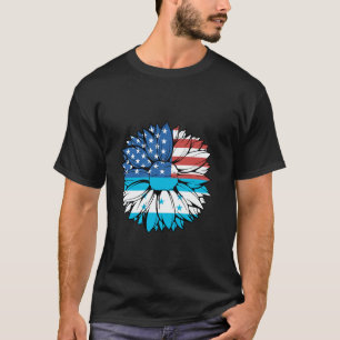 Honduras Flag Honduran Roots USA Sunflower Hondura T-Shirt