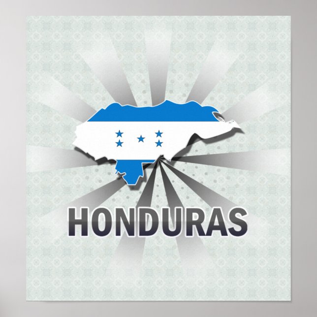 Honduras Flag Map 2.0 Poster (Front)