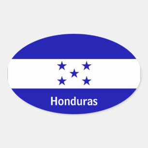 Honduras flag oval stickers