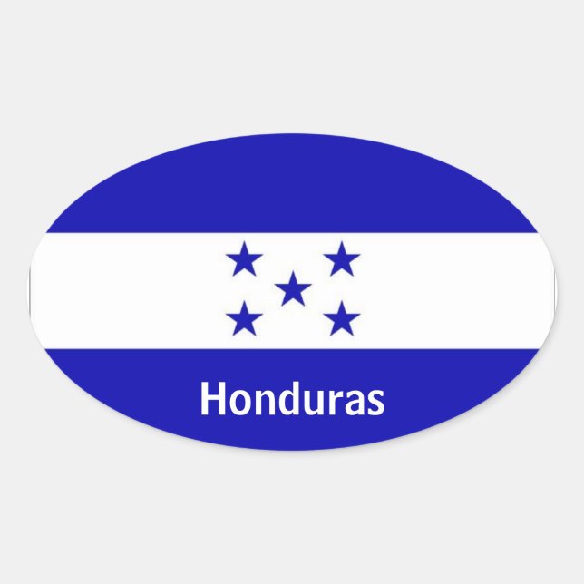 Honduras flag oval stickers (Front)