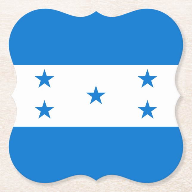 Honduras Flag Paper Coaster (Front)
