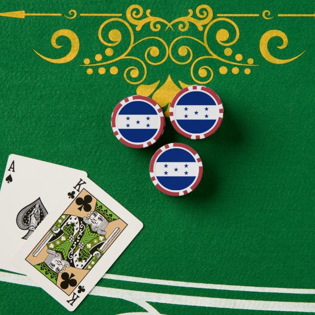 Honduras flag poker chips (Poker Table (Stack))
