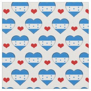 Honduras Flag Red Heart fashion Fabric/Honduras Fabric
