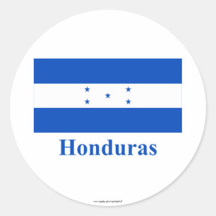 Honduras Flag with Name Classic Round Sticker