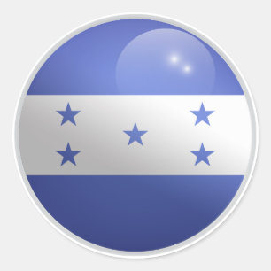 Honduras Glossy Circle Flag  Classic Round Sticker