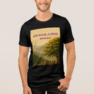 Honduras GRACIAS A DIOS Retro poster Tri-Blend Shirt