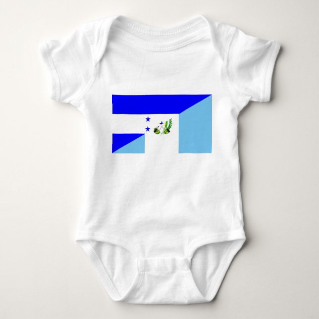 honduras guatemala country half flag symbol baby bodysuit (Front)