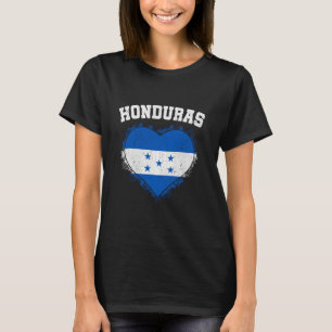 Honduras Heart Flag Honduras Lover Honduran Pride T-Shirt