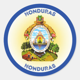 Honduras Heritage Emblem Classic Round Sticker