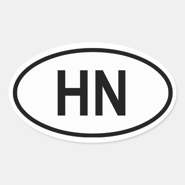 Honduras "HN" Oval Sticker (Front)