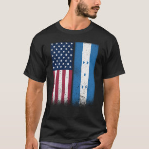 Honduras Honduran American Flags Proud USA Hondura T-Shirt