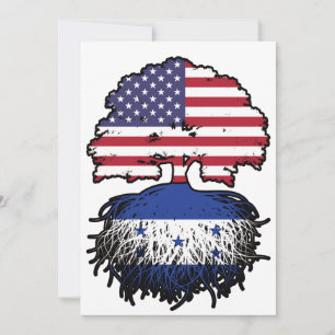 Honduras Honduran American USA Tree Roots Flag Invitation