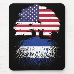Honduras Honduran American USA Tree Roots Flag Mouse Pad