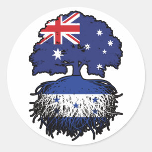 Honduras Honduran Australian Australia Tree Roots Classic Round Sticker