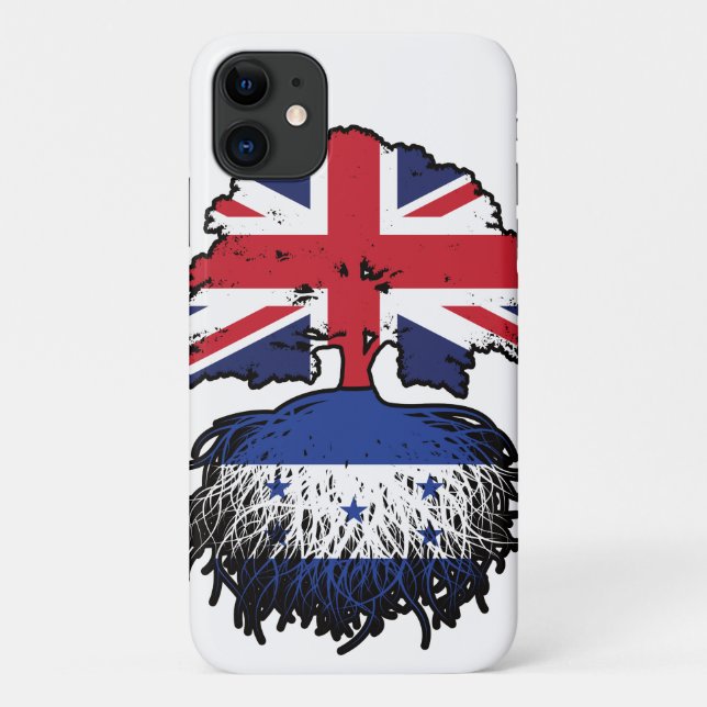 Honduras Honduran British UK Tree Roots Flag Case-Mate iPhone Case (Back)