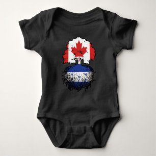 Honduras Honduran Canadian Canada Tree Roots Flag Baby Bodysuit
