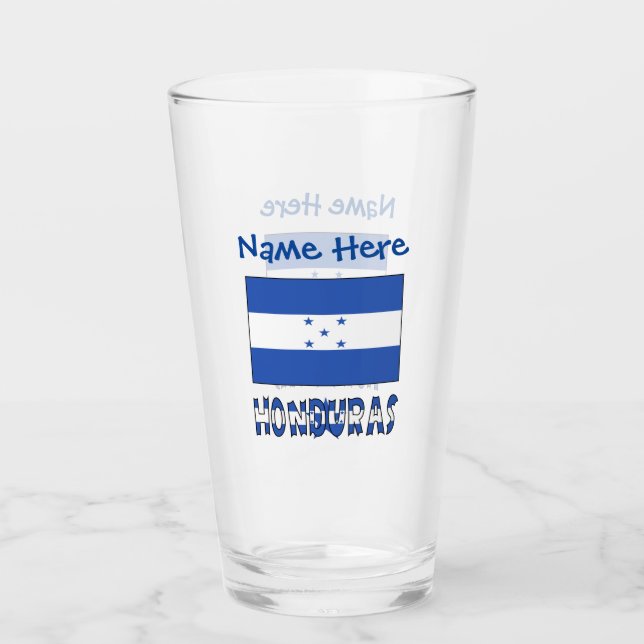 Honduras Honduran Flag Blue Personalisation  Glass (Front)
